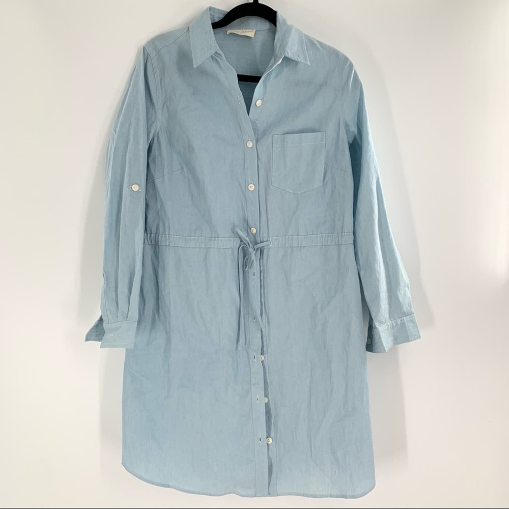 Rachel Parchell Light Blue Button Down Mini/ Midi Dress Women’s Size M